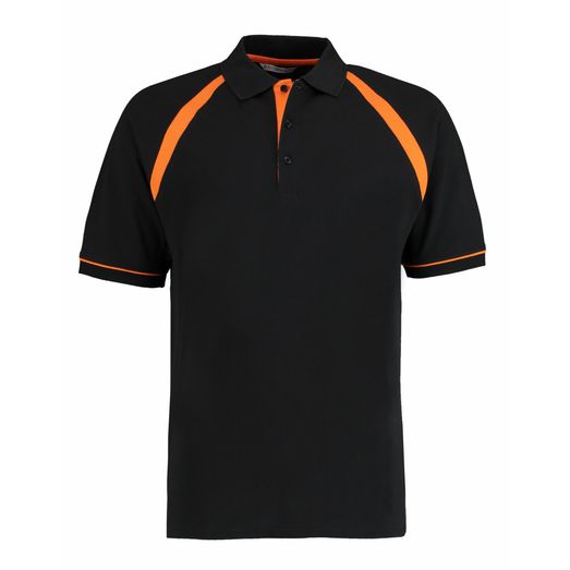 Kustom Kit Classic Fit Oak Hill Polo Black/Orange