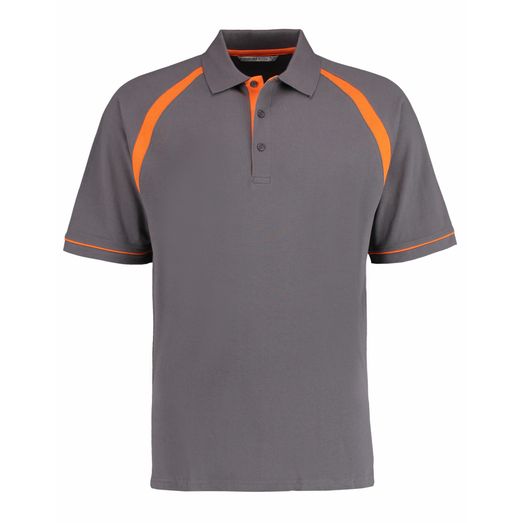 Kustom Kit Classic Fit Oak Hill Polo Charcoal/Orange