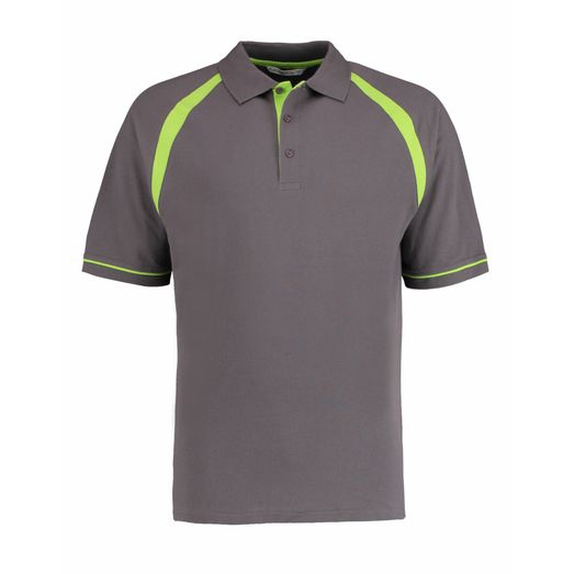 Kustom Kit Classic Fit Oak Hill Polo Charcoal/ Lime