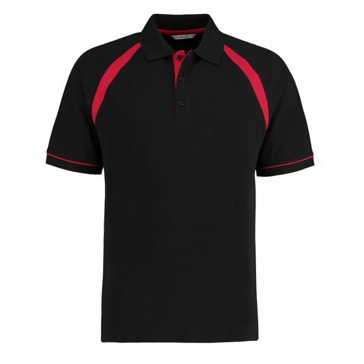 Kustom Kit Classic Fit Oak Hill Polo Black/Bright Red