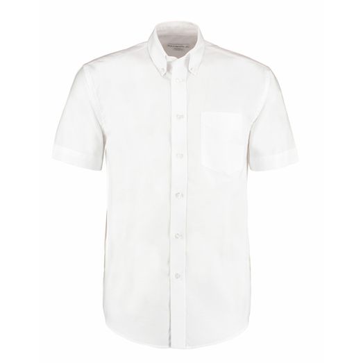 Kustom Kit Classic Fit Short Sleeve Workwear Oxford Shirt White