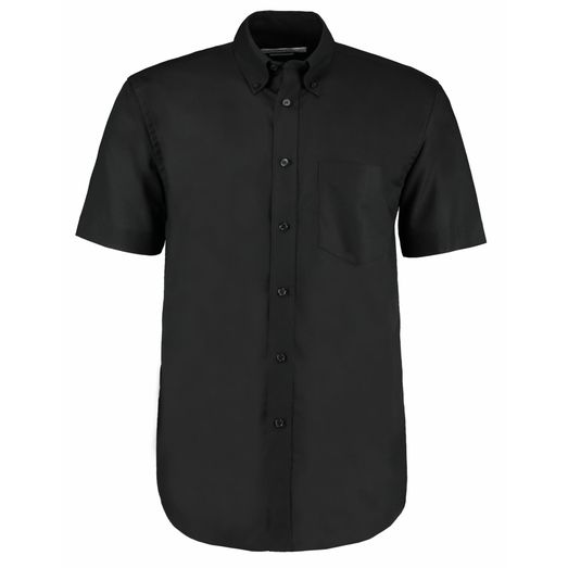 Kustom Kit Classic Fit Short Sleeve Workwear Oxford Shirt Black