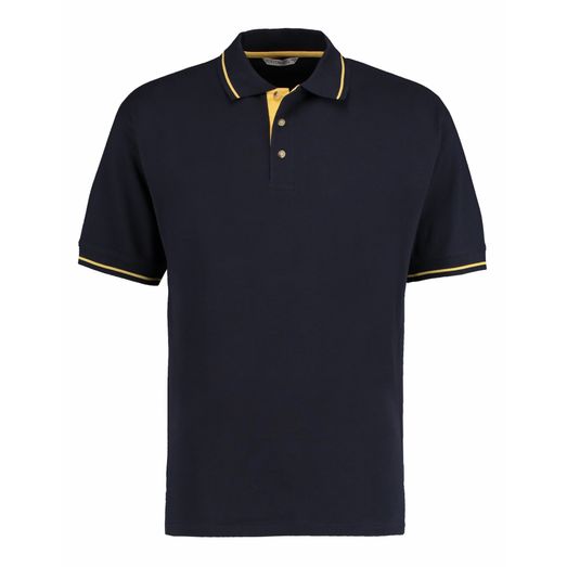 Kustom Kit Classic Fit St.Mellion Polo Navy/Sun Yellow