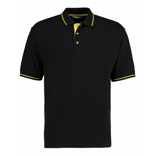 Kustom Kit Classic Fit St.Mellion Polo Black/Yellow