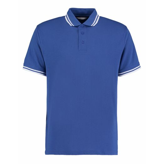 Kustom Kit Classic Fit Tipped Collar Polo Royal Blue/White