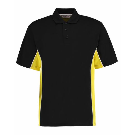 Gamegear Classic Fit Track Polo Black/Sun Yellow/White