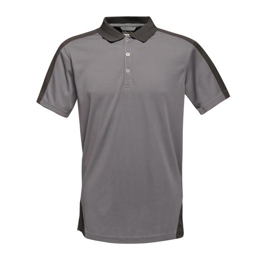Regatta Contrast Quick Wicking Polo Shirt Seal Grey/Black