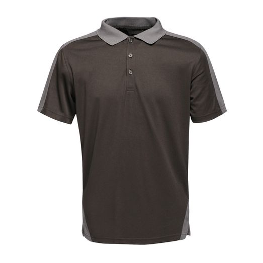 Regatta Contrast Quick Wicking Polo Shirt Black/Seal Grey