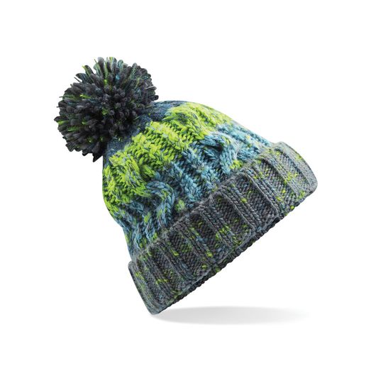 Beechfield  Corkscrew Pom Pom Beanie Electric Grey