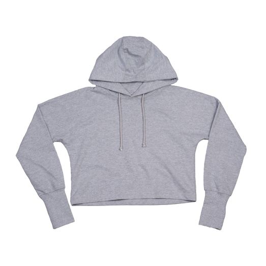 Mantis Cropped Hoodie Heather Grey Melange
