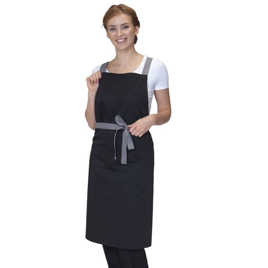 Dennys Cross Back Bib Apron_x000D_ Black