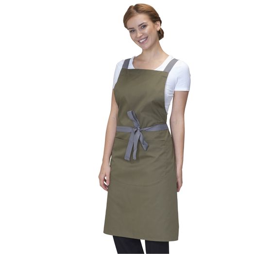 Dennys Cross Back Bib Apron_x000D_ Olive