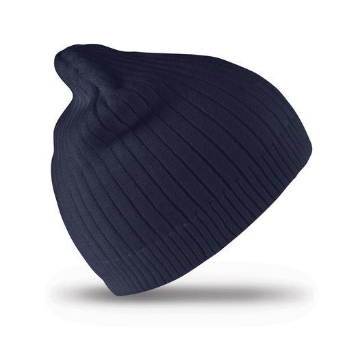 Result Winter Essentials Double Knit Cotton Beanie Hat Navy Blue