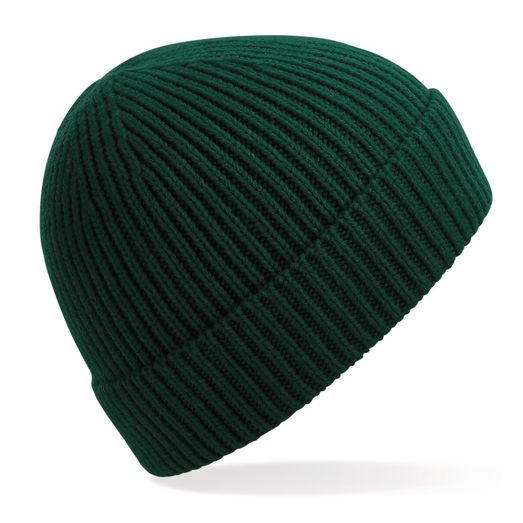 Beechfield  Engineered Knit Ribbed Beanie Bottle Green