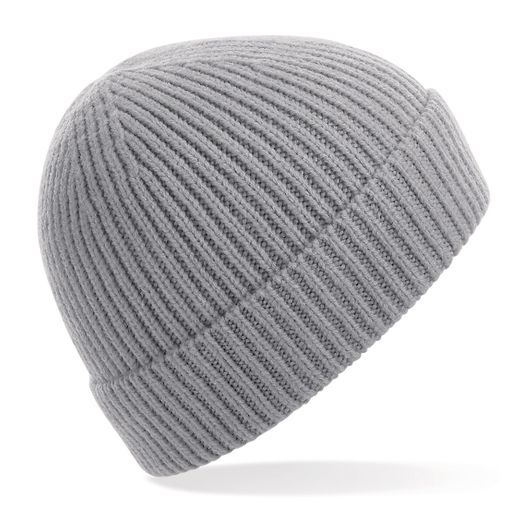 Beechfield  Engineered Knit Ribbed Beanie Light Grey