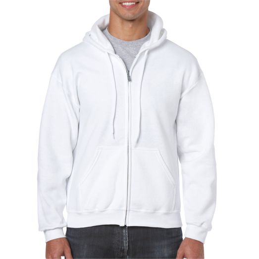 Gildan Heavy Blend Adult Full Zip Hooded Sweatshirt White