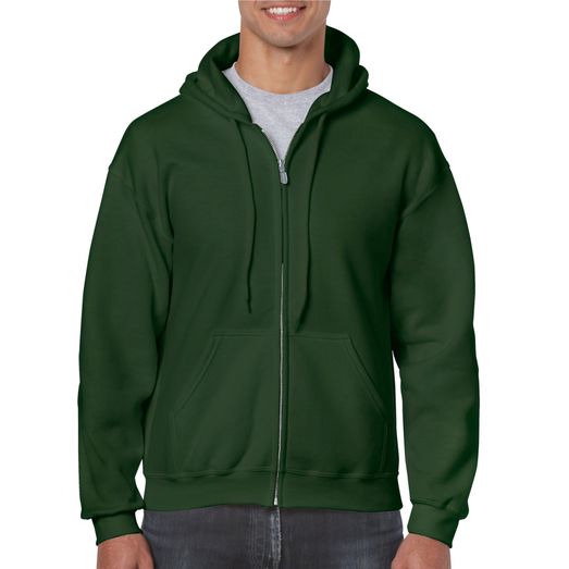 Gildan Heavy Blend Adult Full Zip Hooded Sweatshirt Forest Green