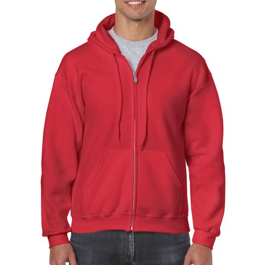 Gildan Heavy Blend Adult Full Zip Hooded Sweatshirt Red