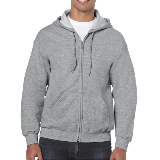 Gildan Heavy Blend Adult Full Zip Hooded Sweatshirt Sport Grey