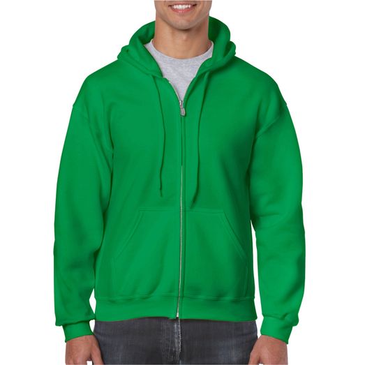 Gildan Heavy Blend Adult Full Zip Hooded Sweatshirt Irish Green