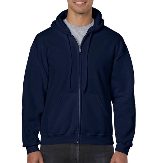 Gildan Heavy Blend Adult Full Zip Hooded Sweatshirt Navy Blue