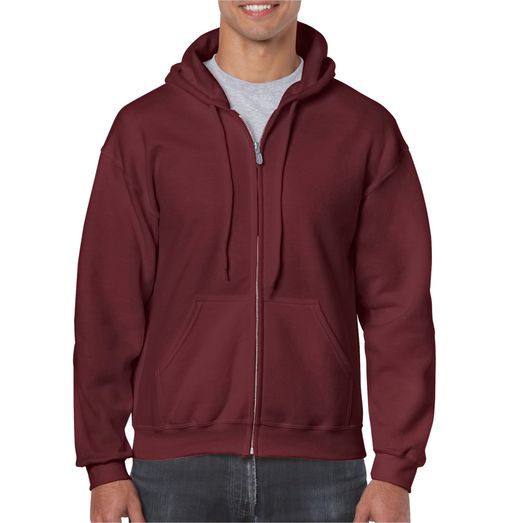 Gildan Heavy Blend Adult Full Zip Hooded Sweatshirt Maroon