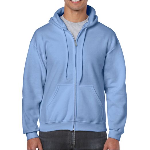 Gildan Heavy Blend Adult Full Zip Hooded Sweatshirt Carolina Blue