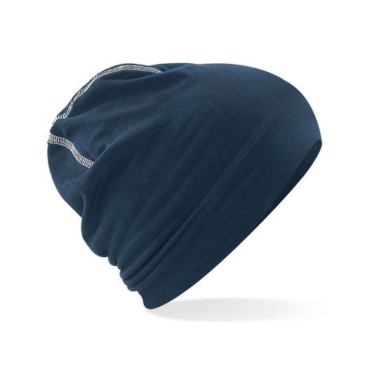 Beechfield  Hemsedal Cotton Beanie French Navy/White