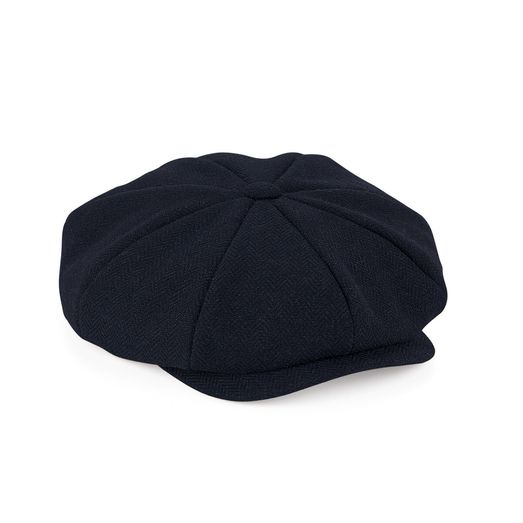 Beechfield  Heritage Baker Boy Cap Navy Herringbone