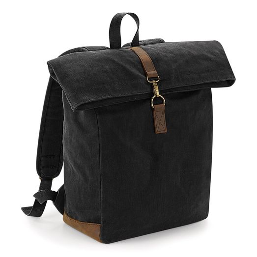 Quadra Heritage Waxed Canvas Backpack Black