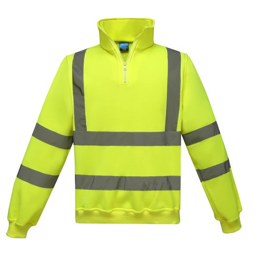 Yoko Hi-Vis 1/4 Zip Sweatshirt Hi-Vis Yellow