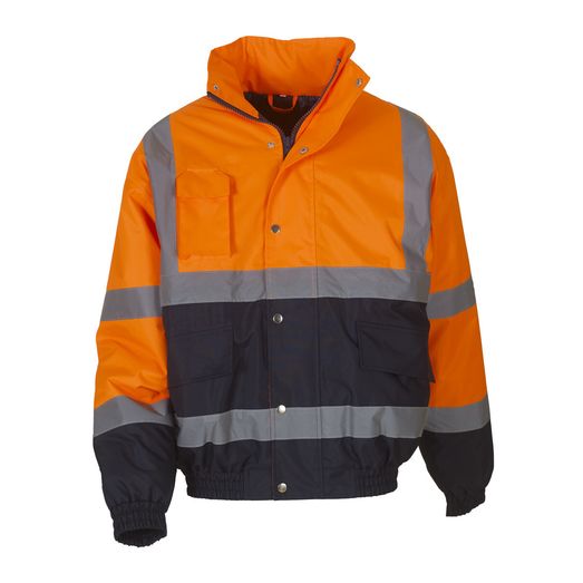 Yoko Hi-Vis 2 Tone Bomber Jacket Orange/Navy