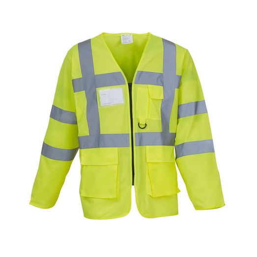 Yoko Hi-Vis Executive Long Sleeve Waistcoat Hi-Vis Yellow