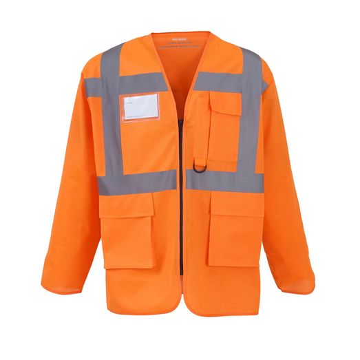 Yoko Hi-Vis Executive Long Sleeve Waistcoat Hi Vis Orange