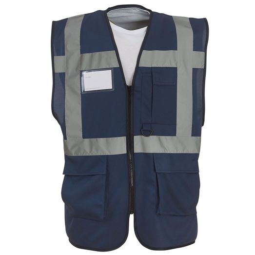 Yoko Hi-Vis Executive Waistcoat Navy Blue