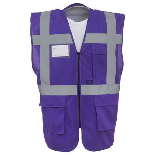 Yoko Hi-Vis Executive Waistcoat Purple