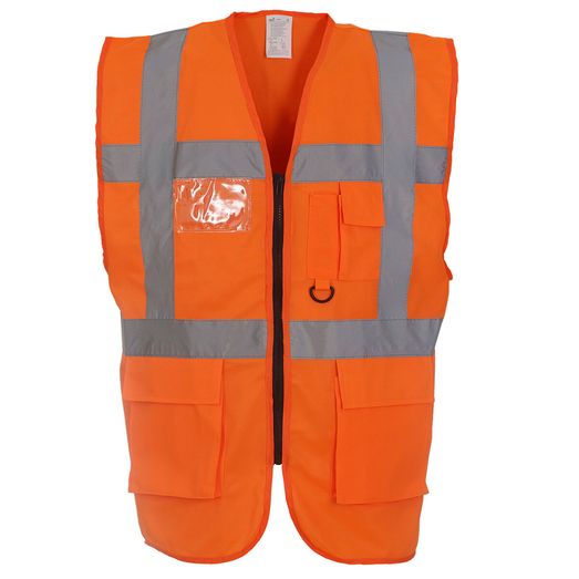Yoko Hi-Vis Executive Waistcoat Hi Vis Orange