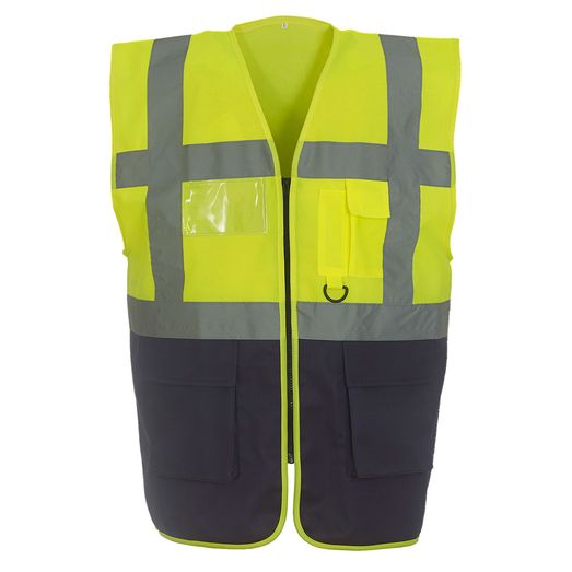 Yoko Hi-Vis Executive Waistcoat Hi-Vis Yellow/Navy