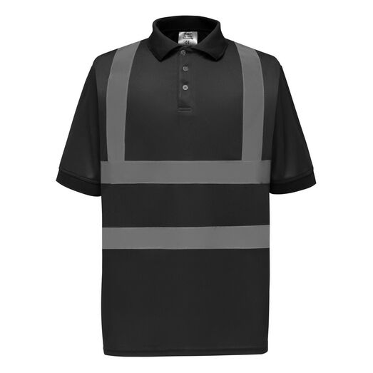 Yoko Hi-Vis Short Sleeve Polo Shirt Black