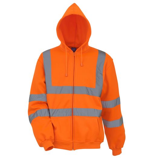 Yoko Hi-Vis Zipped Hoodie Hi Vis Orange