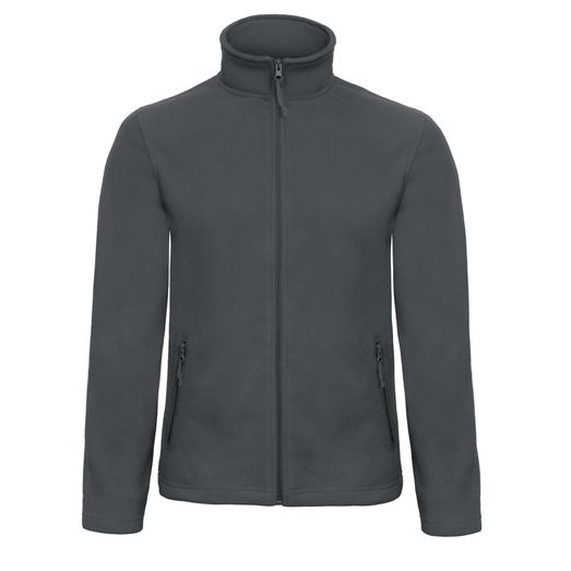 B&amp;C ID.501 Men's Micro Fleece Full Zip Dark Grey
