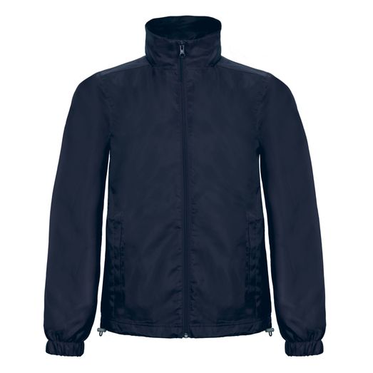 B&amp;C ID.601 Men's Midseason Windbreaker Navy Blue