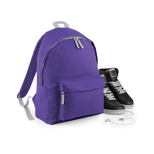 Bagbase Junior Fashion Backpack Purple/Light Grey