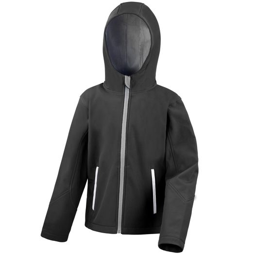 Result Core Junior TX Performance Hooded Softshell Black/ Grey