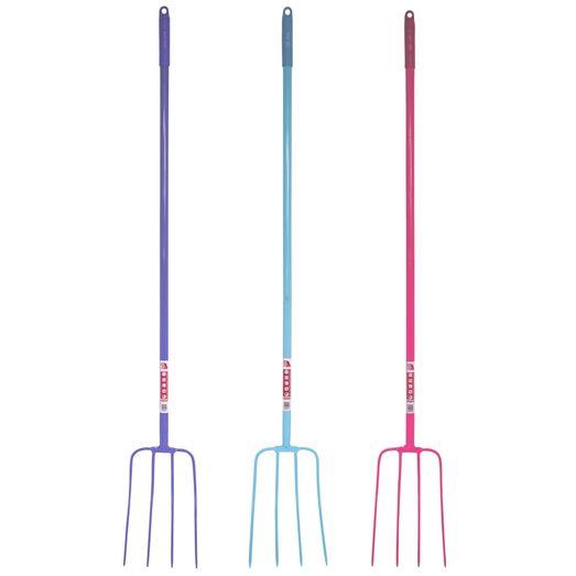 Faulks &amp; Cox Tubular Manure Fork - 4 Prong (48" Long Shaft)