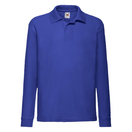 Fruit Of The Loom Kid's 65/35 L/Sleeve Polo Royal
