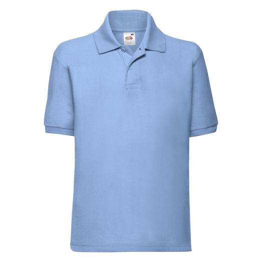 Fruit Of The Loom Kid's 65/35 Polo Sky Blue