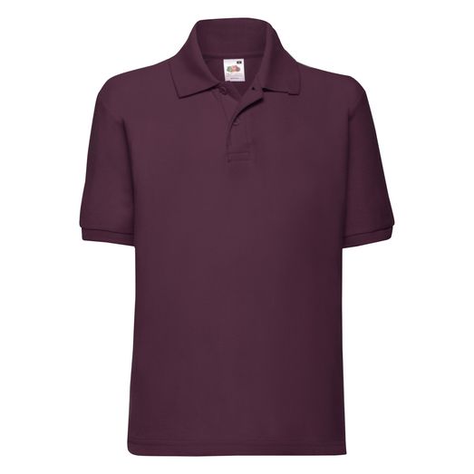 Fruit Of The Loom Kid's 65/35 Polo Burgundy