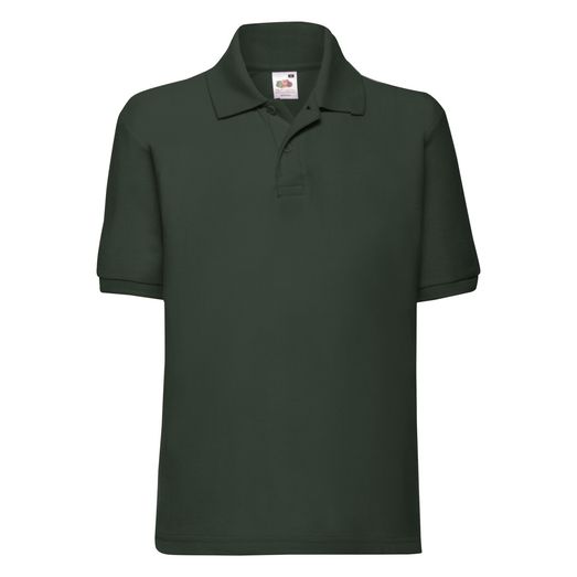 Fruit Of The Loom Kid's 65/35 Polo Bottle Green