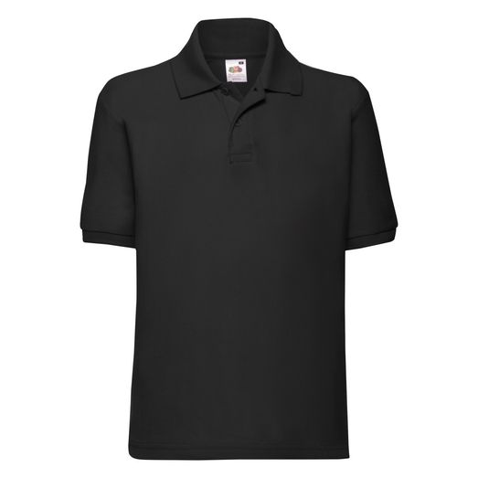 Fruit Of The Loom Kid's 65/35 Polo Black